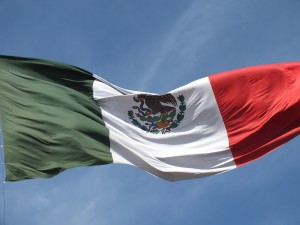 Mexican flag on a pole